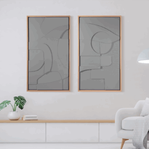 wall art japandi style 3d wood framed picture