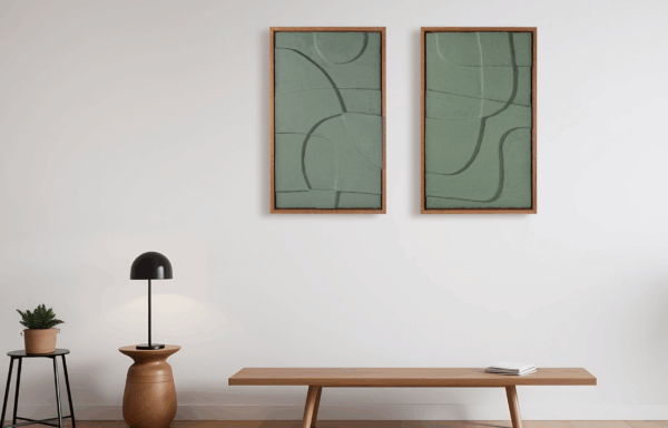 japandi style 3d wall art framed